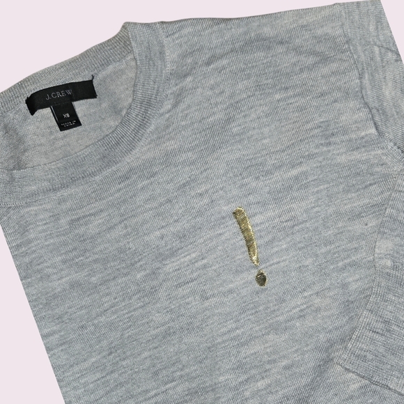 J Crew Women Sweater Gray 3/4 Sleeve Size XS Exclamation Mark - Picture 2 of 3